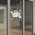 Beautiful Gym Vinyl Decals with Gyms Name Kettlebell Flowers Stars - Outdoor for Business - Window Door Wall Gym and Fitness Decal - color: Dec 16