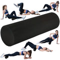 High-Density Foam Roller for Muscle Recovery & Massage, 13" x 3.75" EVA Firm Roller for Warm-Up/Cooldown, Yoga & Pilates, Includes Carry Case (Black) - color: Black
