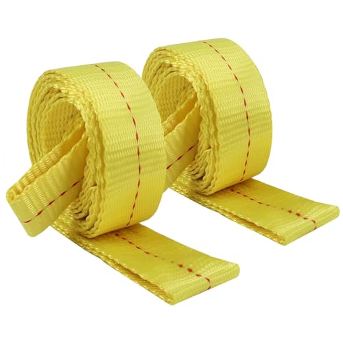 XSTRAP STANDARD 2PK 1-3/4''x 8FT Tow Straps with Loop Ends, Lifting Sling Web Strap | 5000 lbs Breaking Strength, Heavy Duty Flat Lift Sling Web Straps for Rigging, Moving, Hoist, Tree Stump Removal - style: 2pk 1-3/4''x 8FT
