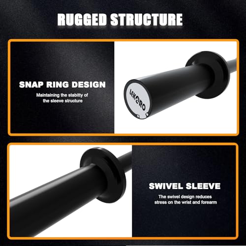 Olympic Barbell Bar 4FT, 350LB Straight Weight Lifting Bar, Fits 2-Inch Olympic Plates, Rotating Sleeves, 2 Spring Collars, Knurled Strength Training Bar for Home Gym - color: Black Barbell