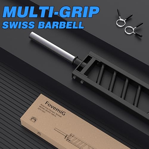 Multi Grip Swiss Bar, Fits 2" Olympic Bar, 600 LBS Capacity for Home Gym - color: A Multi Grip Barbell-Straight
