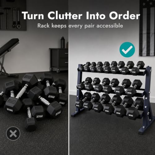 Rubber Hex Chrome Dumbbell Complete Package Set