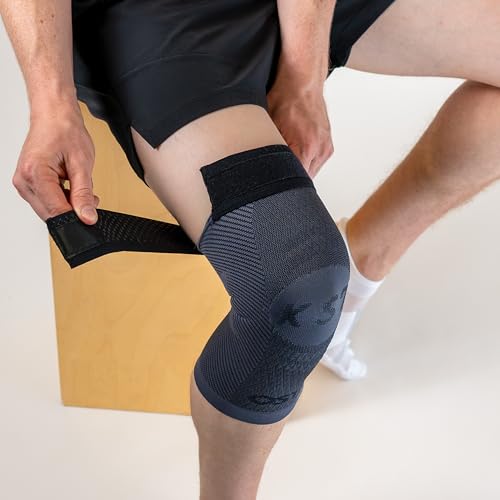 OrthoSleeve KS7+ Adjustable Knee Sleeve for Knee Pain Relief, Running, Tendonitis, Arthritis & Swelling | Medical Grade Compression with Adjustable Strap - size: X-Large