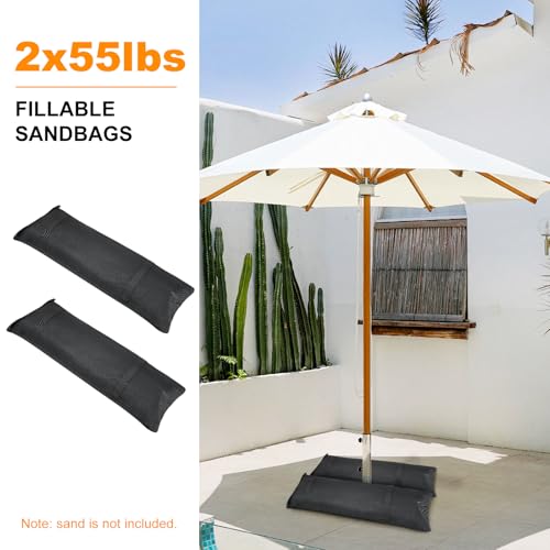 Umbrella Base Weight Sandbags Set of 2,Sand Bags for Outdoor Umbrella Base, Heavy Duty Umbrella Base Weight,for Cantilever Patio Umbrella, Trampoline,Gazebos - size: 29‘’*11‘’(2pcs)
