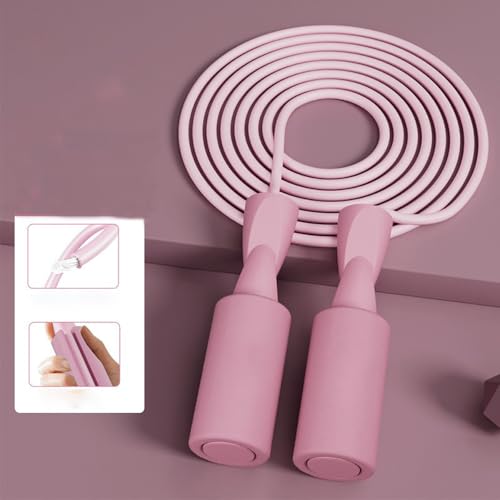 Weighted Jump Rope Without Rope Skipping Rope No Line Speed Rope Cordless For Fitness Workout Anywhere Ropeless Bod Rope for Exercise Training Beachbody Build - color: Long Rope Pink