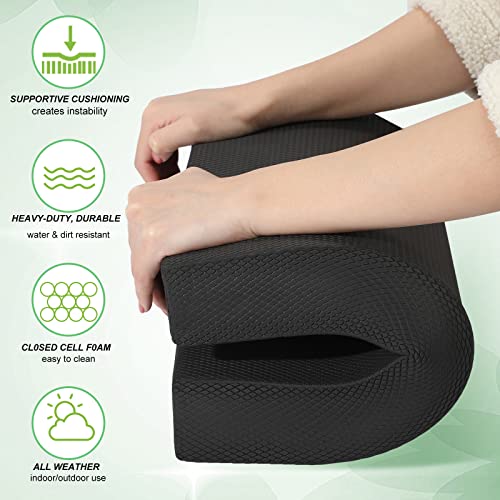 Hungdao 2 Pcs Balance Pad Thick Foam Yoga Core Training Exercise Pad for Adults Physical Therapy Fitness Stability Workout Knee Ankle Strength Training Home Work Floor - color: Black