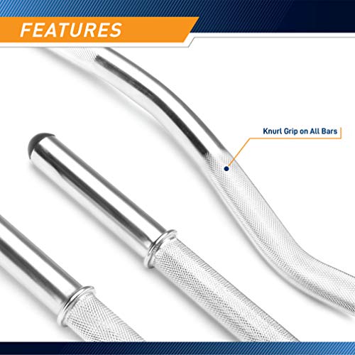 Marcy Hollow Curl Bar and Dumbbell Handle Set with Spring Collars - style: 1 inch Diameter