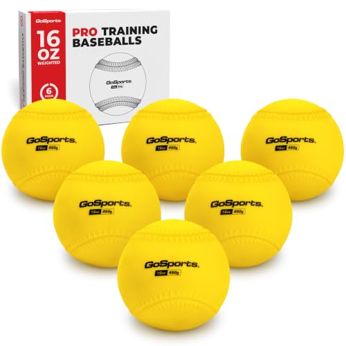 GoSports 16 oz Weighted Training Baseballs - Choose Standard or PRO - Hitting & Pitching Training for All Skill Levels - Improve Power and Mechanics - color: Pro