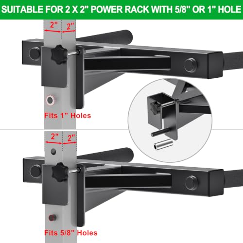 Dip Attachment for Power Cage with 5/8" or 1" Hole, Y-Shaped Dip Bar | Squat Rack Accessories with Non-Slip Foam Grips, Full Welded Steel, Power Rack Attachment for Home Gym Strength Training - color: D: Dip Bar Attachment(2x2 Rack, 5/8 & 1" hole)
