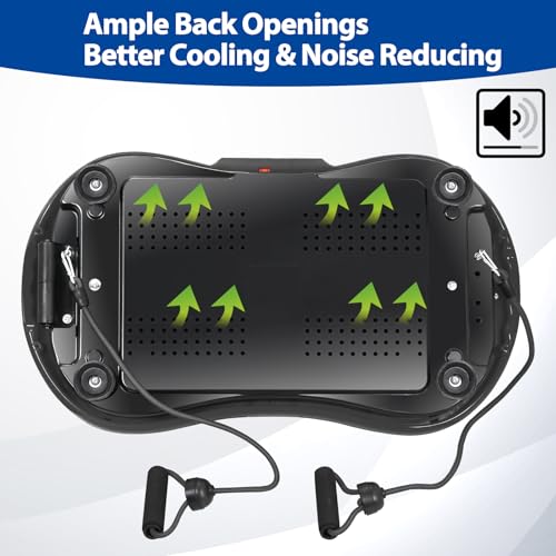 Full Body Vibration Platform Massage Machine Workout Trainer with Bluetooth Music Connection - color: Black