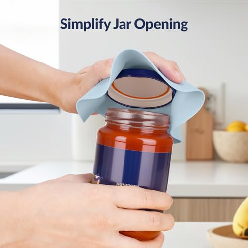 NIHOME Silicone Jar Opener – 6 Inch Large Anti-Slip Grip Pads, Premium 100% Food-Grade Silicone, Stylish Designer Colors, Multi-Purpose Heat-Resistant Mat & Coaster, Set of 4 (Ocean Gradient) - color: Ocean Gradient-4PCS, size: Round Shape