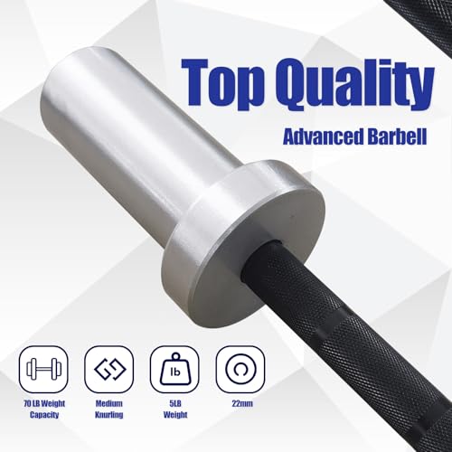 Kids Barbell 5LB Mini Barbell Bar 4ft for Beginner Women & Kids Weighted Bar, Compatible with 2-Inch Weight Plates, for Strength Training Gym Weight Lifting - color: Black&Silver