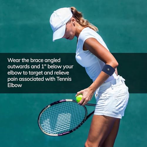 Fittest Pro Tennis Elbow Brace 2 Pack for Men & Women, Adjustable Compression Pad Elbow Strap for Tendonitis Pain Relief, Golfers Elbow Brace Support (Navy) - color: Navy