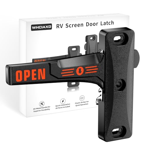 Zinc Alloy RV Screen Door Latch,Camper Screen Door Latch Replacement Kit,RV Screen Door Handle for Motorhome,Travel Trailer, Camper - color: Black, size: Left Handle