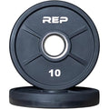 REP Fitness Urethane Coated Tri-Grip Olympic Barbell Weights - Sold in Pairs - style: 10 LB Pair