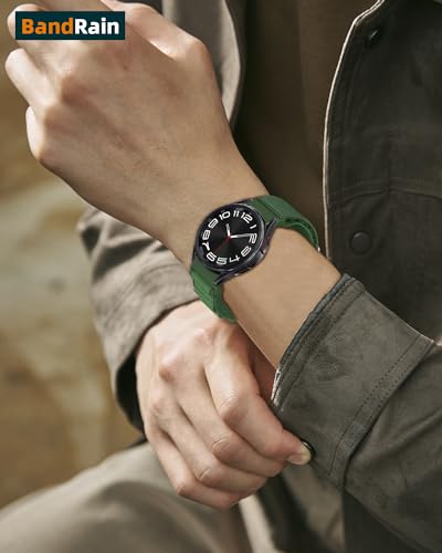 One Click Alpine Loop Bands Compatible with Samsung Galaxy Watch 7 Band/Galaxy Watch 6 4 5 FE Band 40mm 44mm/Watch 6 4 Classic 47mm 43mm 42mm 46mm/5 Pro 45mm, 20mm No Gap Nylon Sport Strap for Men - color: 3#Army Green