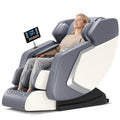2026 Massage Chair Full Body, Zero Gravity Massage Recliner with Air Pressure, 10 Fixed Massage Rollers, Heating, Foot Roller, Bluetooth Speaker, for Home Office Men Women-Grey