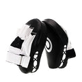 Boxing Curved Focus Punching Mitts- Leatherette Training Hand Pads Karate Muay Thai Training Gloves with Adjustable Strap - color: black