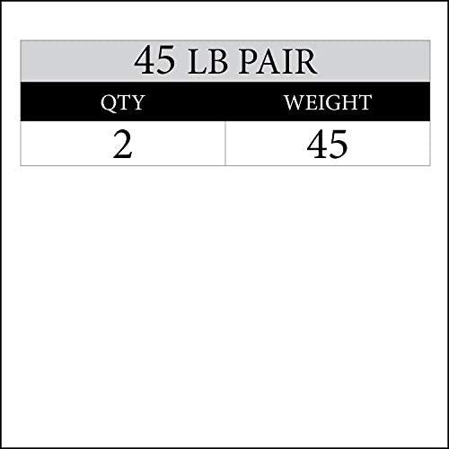 XMARK TRI-GRIP Pair or Set of Olympic Weight Plates, Rubber Coated Exercise Weights for Olympic Barbell, Strength Training Weight Set for Home Gym - color: 04) 45 lb pair