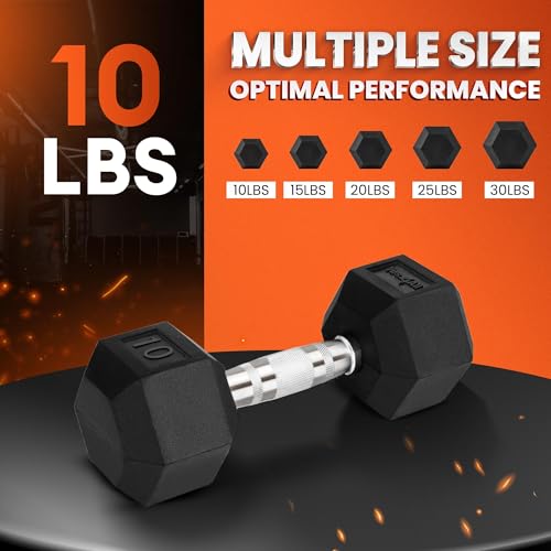 Yes4All Chrome Grip Encased Hex Dumbbells – Hand Weights With Anti-Slip 5-50 LBS Single - color: 45 Pounds - Single