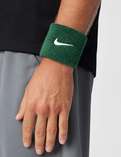Nike Unisex Adult Swoosh Classic Wristband 2 Pack - color: Gorge green/white