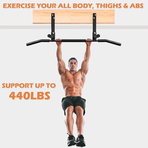 ATENTO Pull Up Bar, Chin Up Bars Ceiling Mount, Workout for Home Gym, Beam, Crossfit - Heavy-Duty, Foam Grip, Easy installation - color: Joist Mounted Pull Up Bar, Upgraded Multi-Grip