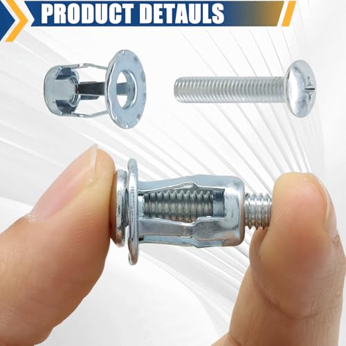 50 Pack Hollow Door Anchor Set, M4 M5 M6 M8 | Metal Cavity Fixing, Aluminium Cladding, Extra Short Wall Anchors for Steel Pipe Iron Sheet Plastic Sheet, M4 M5 M6 M8 - size: 50 Pack(M4 M5 M6 M8)
