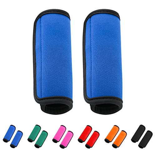 2 Pack Luggage Handle Wraps for Suitcase, Bright Color Comfort Soft Handle Covers (Blue) - color: Blue