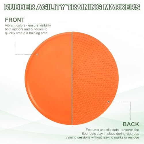 Spot Markers, Poly Spot Marker for Agility Training Floor Dots Non Slip Flat Field Cones - color: Orange, size: 10 cm/3.9inch