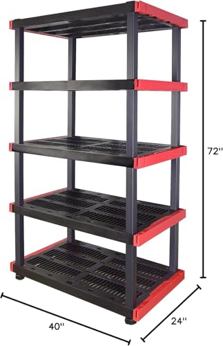 CX Craftsman 5-Tier Highly Durable Storage Rack, 5 Shelves That Support up to 200lbs/shelf, Organization and Storage, Weather-Resistant Design, Easy Assembly, American Made (72.3”H x 40”W x 24”D) - style: 5-Tier