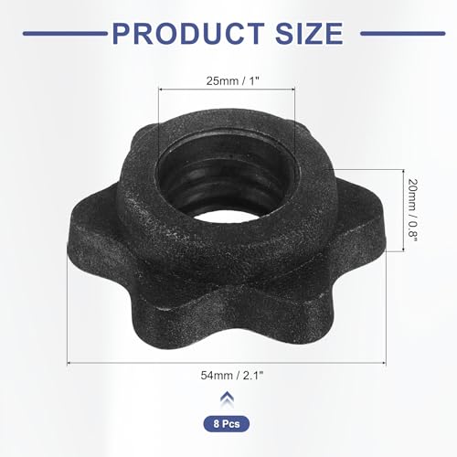 Dumbbell Collars, Barbell Spin Lock Hex Nuts Anti Slip Weight Lifting Clip Plastic - color: Black