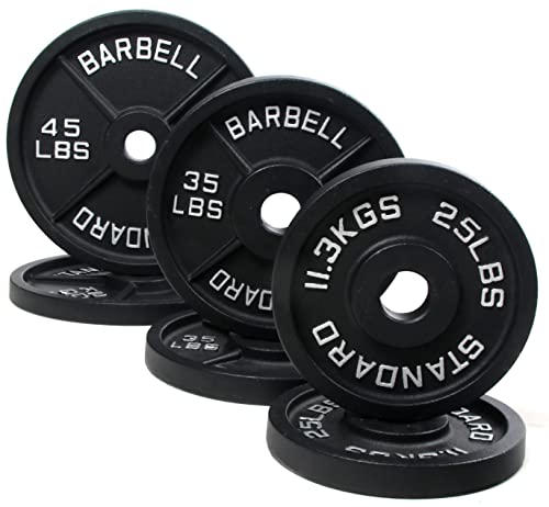 BalanceFrom Cast Iron Olympic 2-Inch Plate Weight Plate for Strength Training, Weightlifting and Crossfit, Multiple Packages - color: Style #2, style: D. 210LB Set