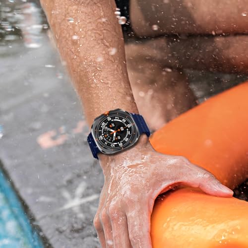 Ocean Silicone Sport Band - Compatible with Apple Watch Ultra 2/Ultra Bands 49mm 45mm 44mm for Men Women, Breathable Soft Waterproof Strap for iWatch Ultra 2, iWatch Ultra Series 10 46mm SE/9/8/7/6/5 - color: Ocean/MidnightBlue/Titanium