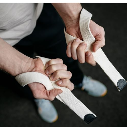 WARM BODY COLD MIND V2 Lifting Wrist Straps for Weightlifting - Hand Straps for Powerlifting, Weight Lifting, Bodybuilding Functional/Cross Training, Deadlift Gym Bar, Cotton - color: PRO White