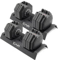 CAP ADJUSTABELL Adjustable Dumbbell Set, Premium Quick Select Adjustable Weights for Strength Training, Singles & Pairs, 12.5 LB, 25 LB & 55 LB, Round & Hex Dumbbells, Multiple Grip Handle Options - size: 55 lb - Black Handle, style: Pair