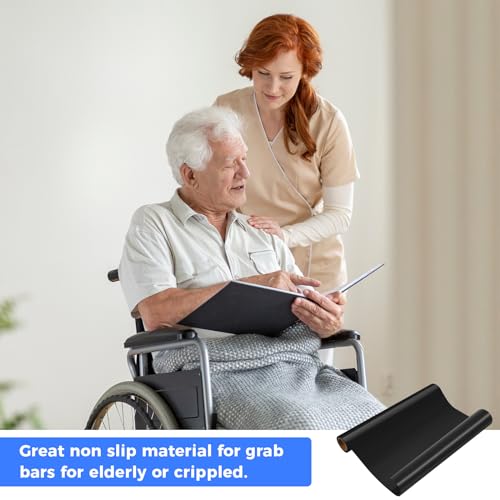 Drydiet Non Slip Material Roll 16 Inch x 3 Ft Non Slip Silicone Grip Material Roll Cut to Size Mat for Baking Counter Drawer Table Eating Aids(Black)