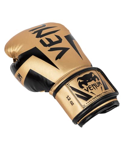 Venum Elite Boxing Gloves - color: Gold/Black, size: 10-Ounce