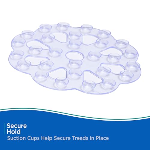Kenney KN61549 Vinyl Bath Treads with Suction Cups for Use Inside the Bathroom Shower, 5" L x 5" W, Clear - size: 5" (Round)