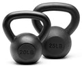 Powder Coated Solid Cast Iron Kettlebell Weights Set 5lb to 45lb Various Combination - color: H-Black(20+25)lb