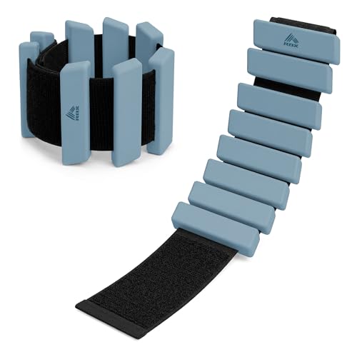 RBX Adjustable Ankle & Wrist Weights, Customizable for Pilates, Yoga, Walking, Barre, Home Workouts & Strength Training - color: Blue