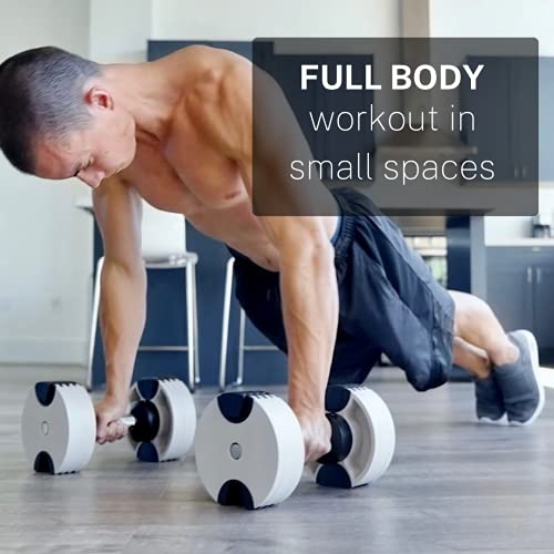 Adjustable Dumbbell (Single) 5-40/80lb, 5lb Increments, for Home Gym Fitness - Upto 20 weight settings - color: WHITE - 80LB