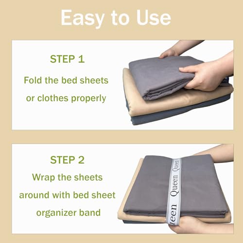 12 Pieces Bed Sheet Organizer Bands, Closet Organization Sheet Straps, Linen Labels Bedding Bands, Elastic Bed Sheet Storage Sheet Keepers （6PcsQueen 6PcsKing ） - color: Grey, size: 12PCs (6 Queen & 6 King)
