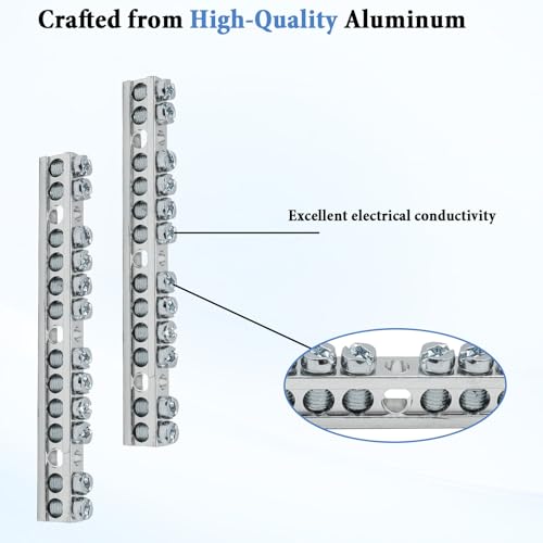 Ground Bar Kit for Square D 2 Pack | 12 Terminal Grounding Bar Compatible with Schneider Electric Load Centers - size: 12 Terminal