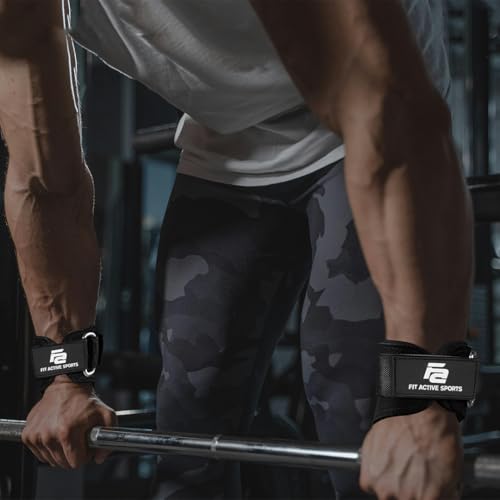 Fit Active Sports Soft Deadlift Grips for Weightlifting, Powerlifting, Deadlifts, Rows & Pull Ups – Neoprene Padded Wrist Wraps with Non-Slip Grip Support for Men & Women - size: Small