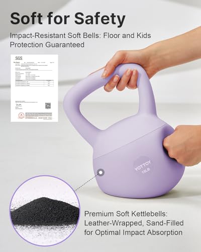 YOTTOY Soft Kettlebell,Kettlebell Anti-Slip Grip Weight for Home Workouts, Kettlebells Set Strength and Safety Guaranteed - color: Purple, size: 10 Pounds