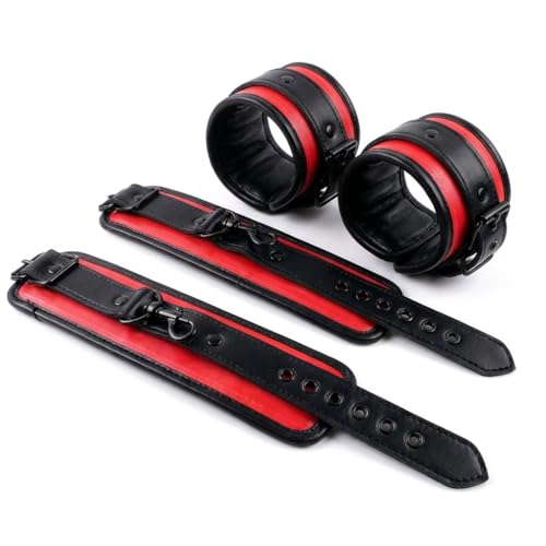 Heavy Duty Stainless Steel Expandable Spreader Bar with 4pcs PU Black--Pink Skull Pattern Detachable Adjustable Straps,Workout Bar for Home Indoor Gym Training Kit - style: Black+Black-Red-Cushioned