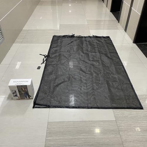 Door Curtains, Fiberglass Door Curtains 9x7 FT for 1 Car Garage, Outdoor Curtains, 9x7FT Magnetic Garage Door Screen, Heavy Duty Privacy Garage Net Curtains, Hands-Free with 8 Roll Up Straps - size: 9x7ft