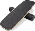 Balance Board Surf Trainer with Adjustable Stoppers - 2 Different Distance Options Balance Board for Surfing, Snowboarding, Skiing, Skateboarding, 300lbs Capacity - color: Black