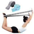 2-Pack Yoga Straps with 11 Loops - Adjustable Elastic Stretching Bands for Pilates, Dance, Ballet Gymnastics & Physical Therapy, Multifunctional Flexibility Exercise Equipment - color: Gray+Blue