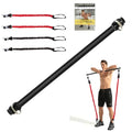 Resistance Band Bar, Portable 43 Inch Pilates Bar with Resistance Bands Home Gym Workouts Stick Squat Yoga Pilates Flexbands Kit for Full Body Shaping - color: 43 Inch Bar + 4PCS Resistance Bands